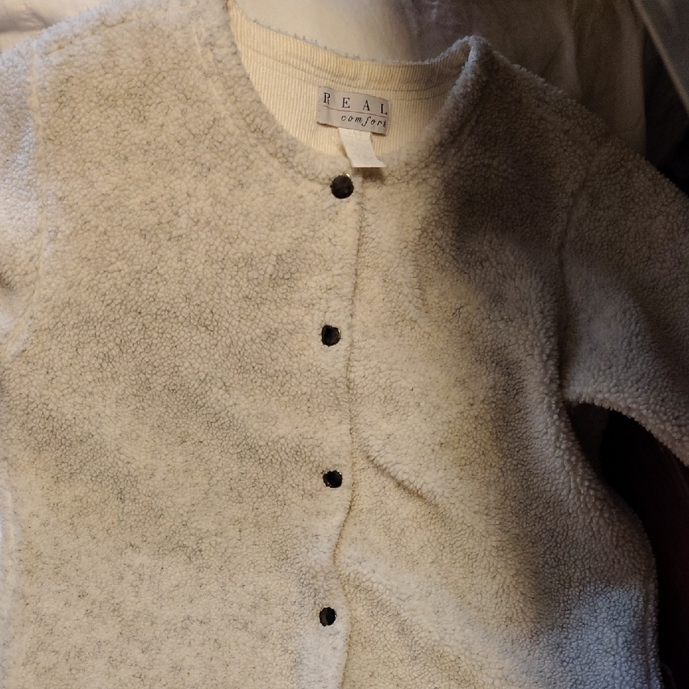 Women's Cream Button Up Sweater